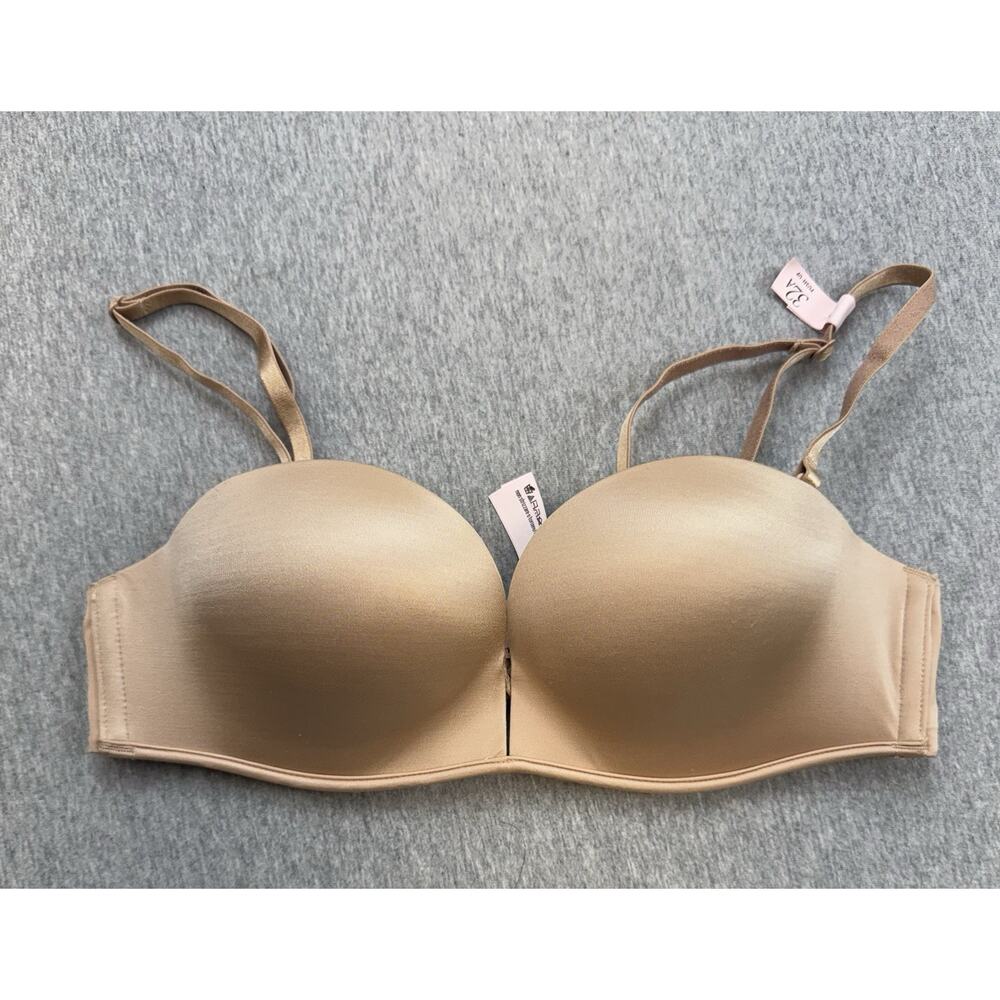 Victorias Secret Bra Womens 32A Beige Adjustable Multiway Bombshell Push Up NWT